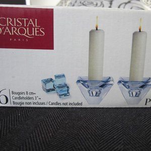 Minature Pyrimadal Crystal Candle Holders  NIB